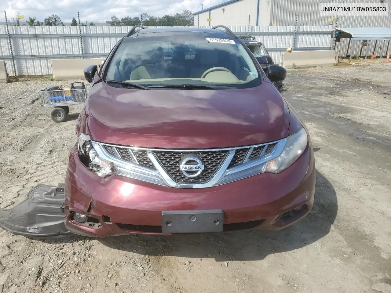 2011 Nissan Murano S VIN: JN8AZ1MU1BW055803 Lot: 57998894