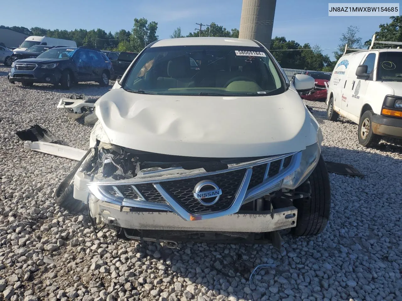 2011 Nissan Murano S VIN: JN8AZ1MWXBW154685 Lot: 58069184