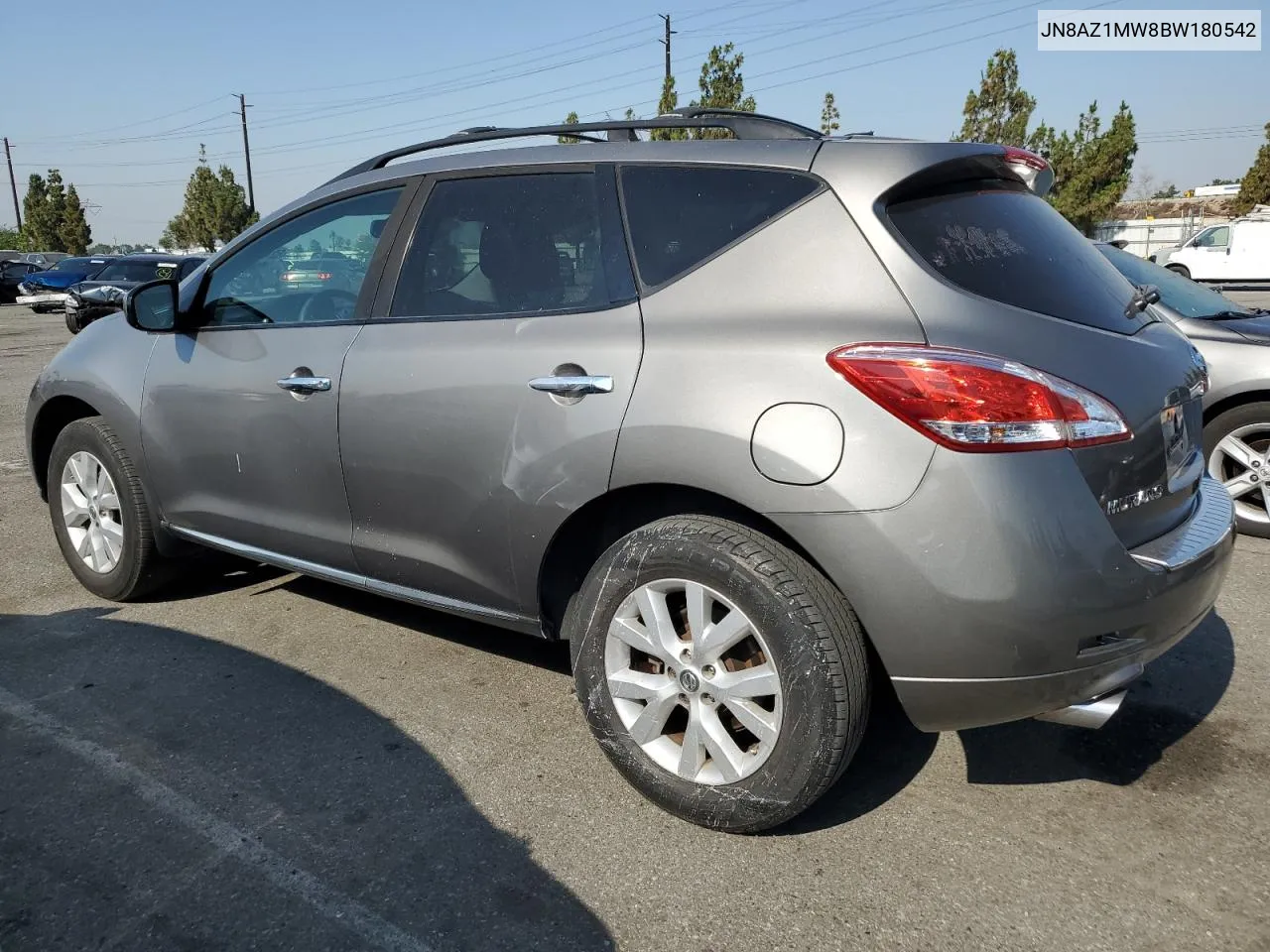 2011 Nissan Murano S VIN: JN8AZ1MW8BW180542 Lot: 62443904