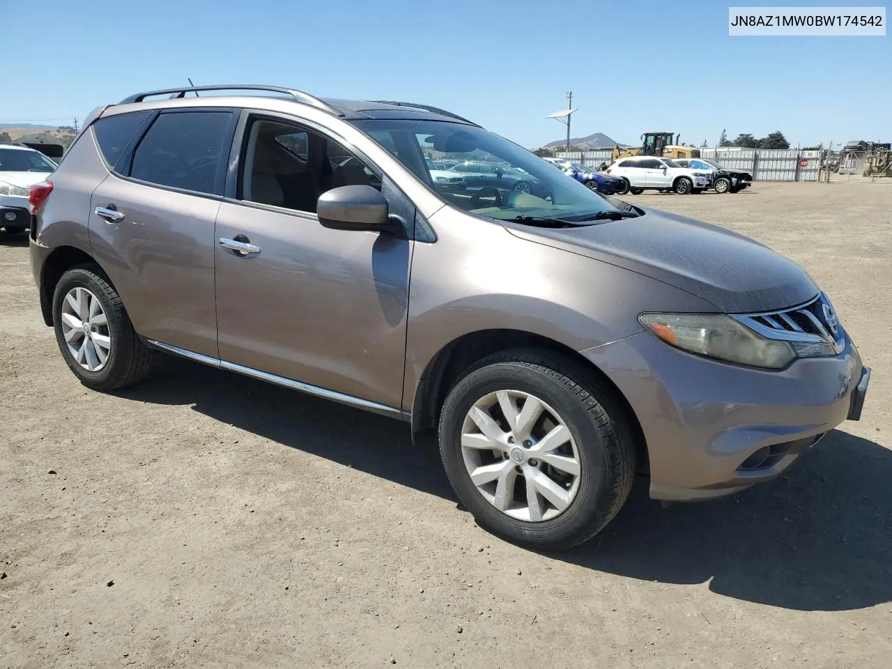 2011 Nissan Murano S VIN: JN8AZ1MW0BW174542 Lot: 70151694