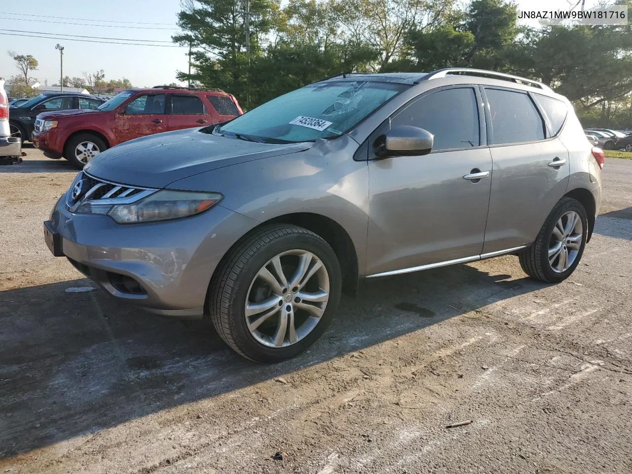 2011 Nissan Murano S VIN: JN8AZ1MW9BW181716 Lot: 74520364