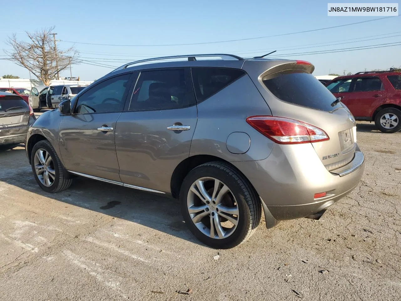 2011 Nissan Murano S VIN: JN8AZ1MW9BW181716 Lot: 74520364