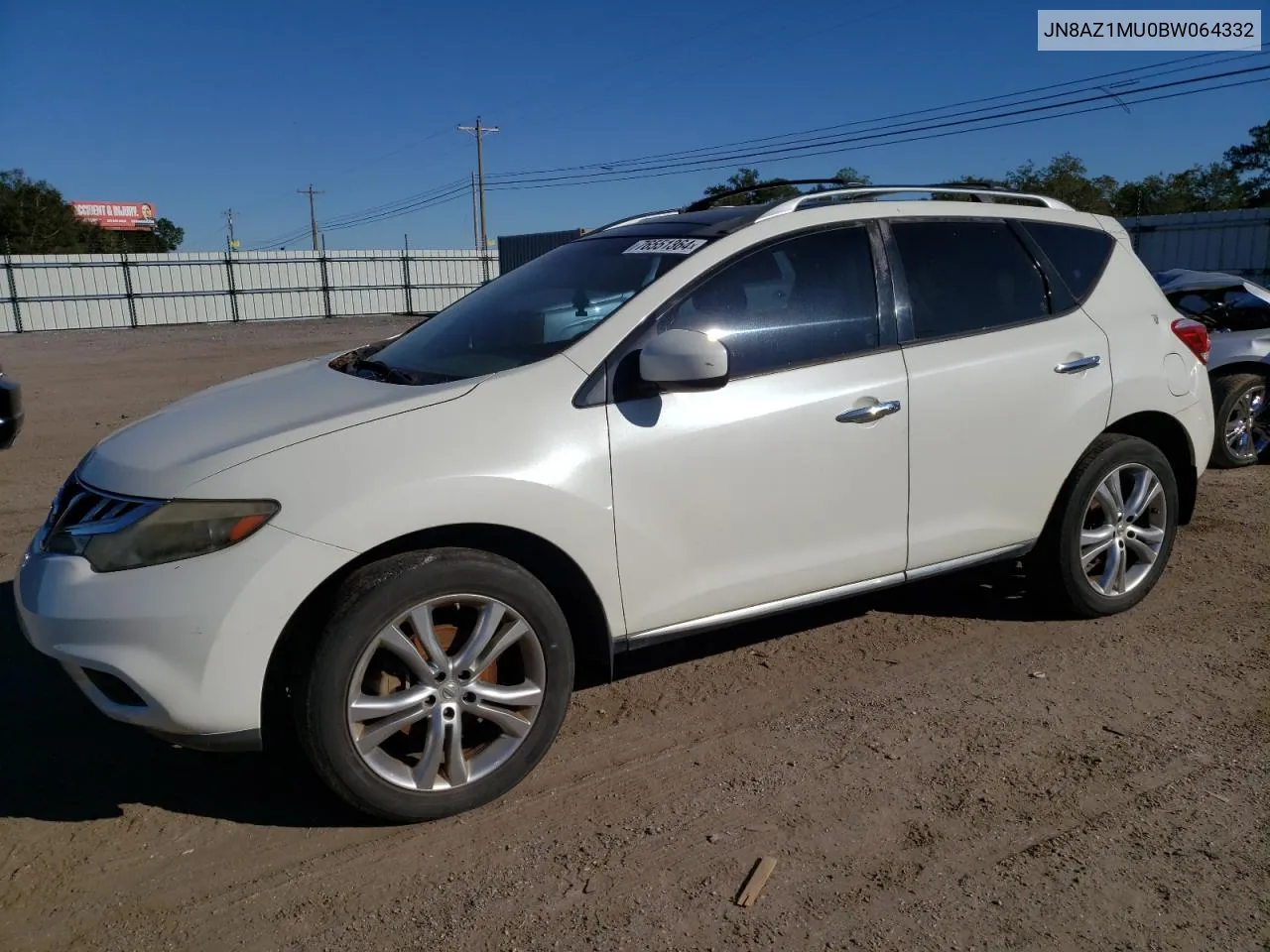 2011 Nissan Murano S VIN: JN8AZ1MU0BW064332 Lot: 76551364