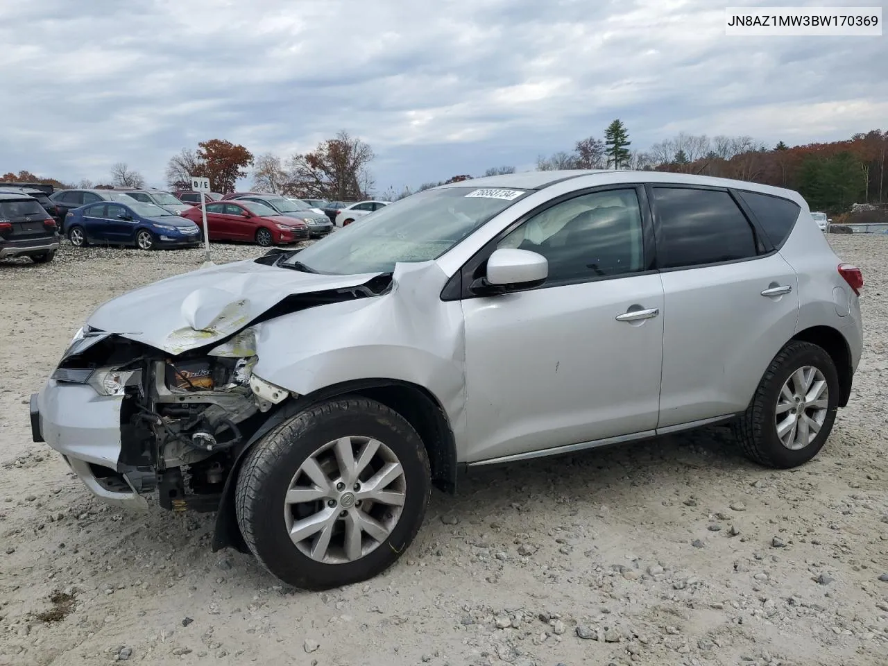 2011 Nissan Murano S VIN: JN8AZ1MW3BW170369 Lot: 76893734