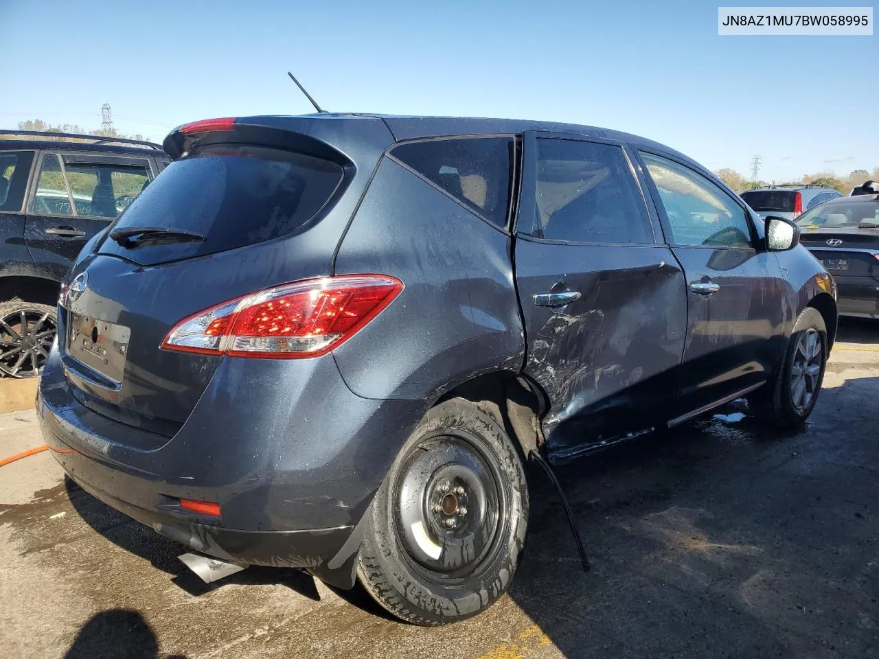 2011 Nissan Murano S VIN: JN8AZ1MU7BW058995 Lot: 77187124