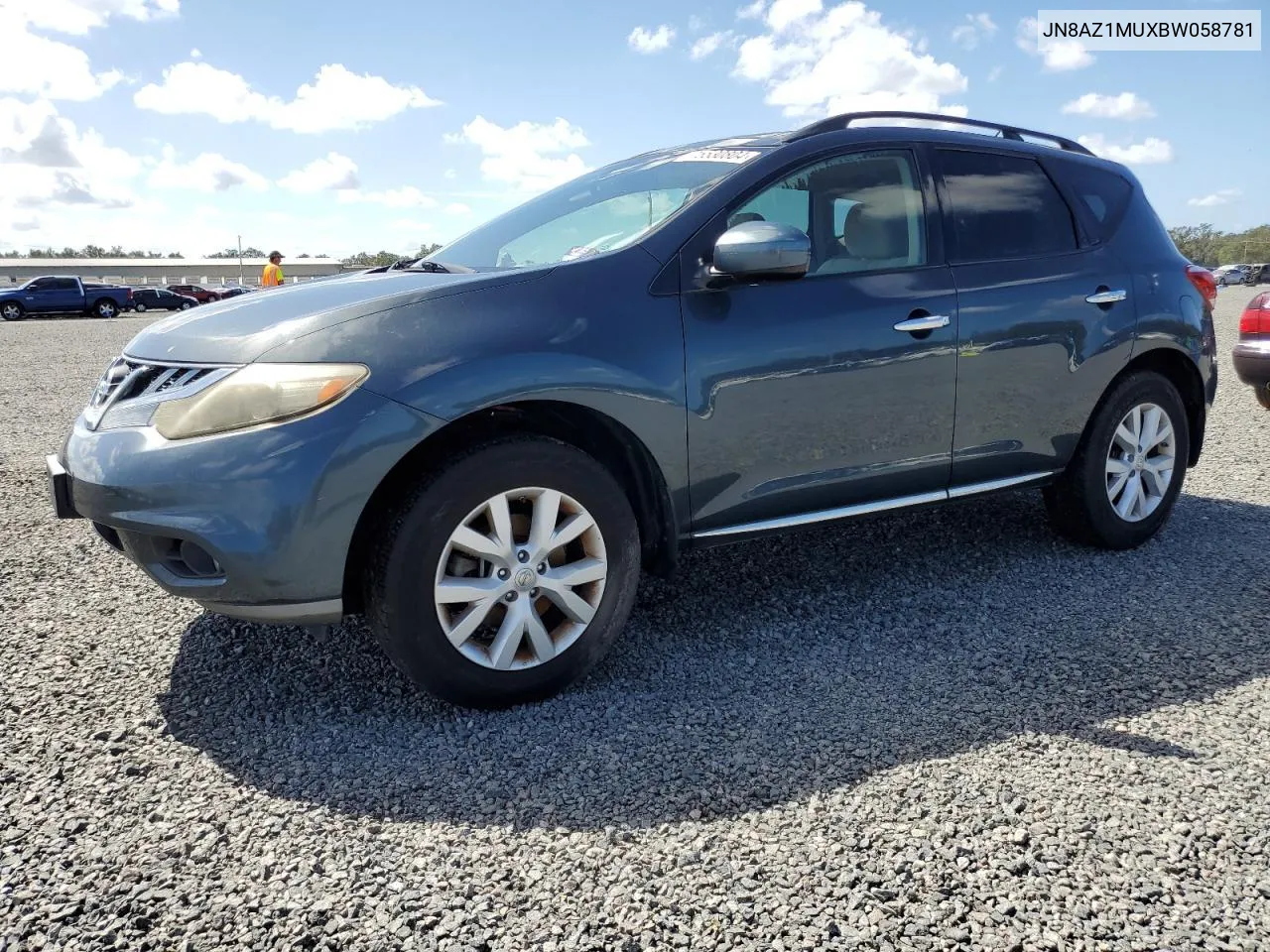 2011 Nissan Murano S VIN: JN8AZ1MUXBW058781 Lot: 78450094