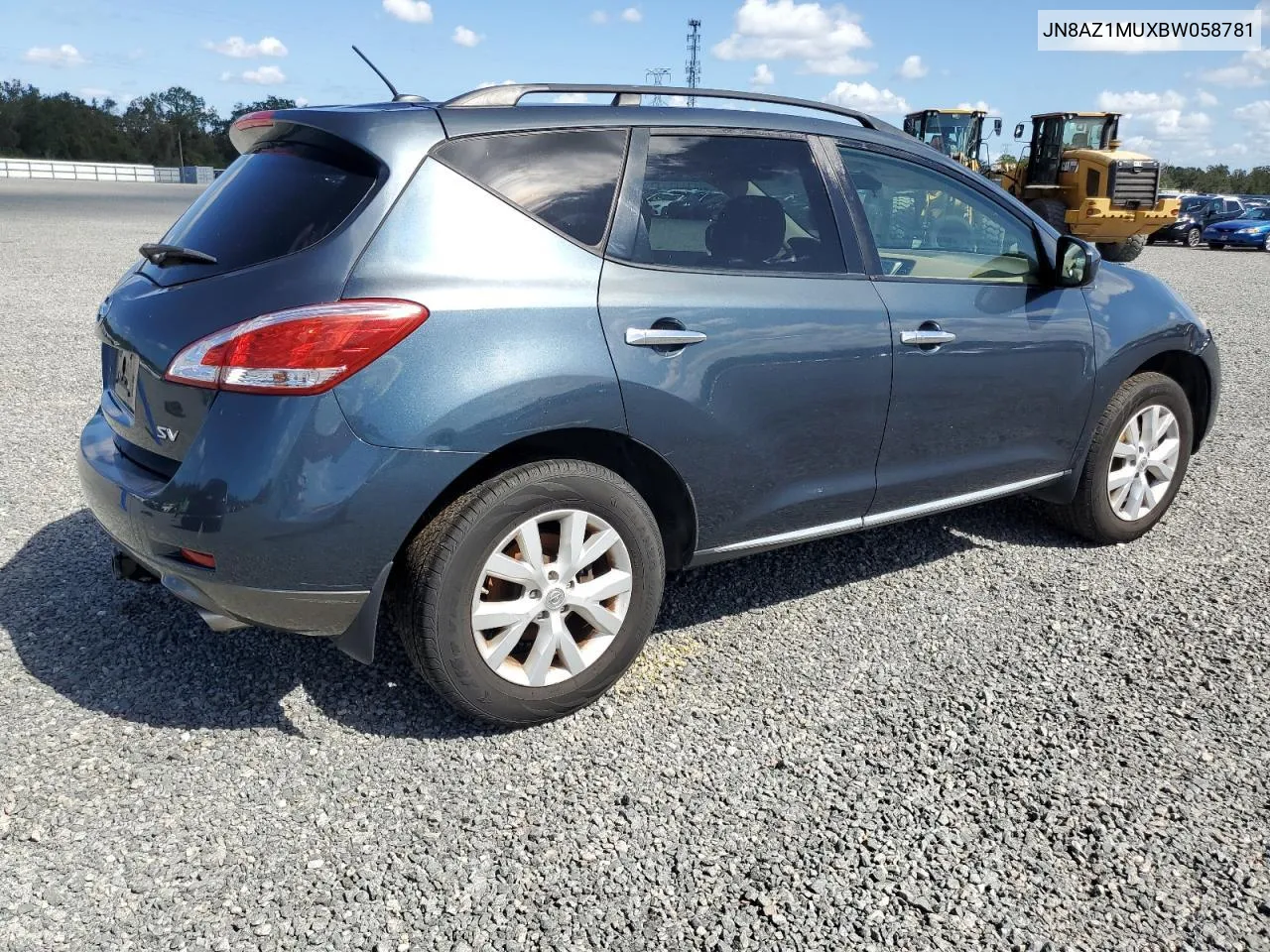 2011 Nissan Murano S VIN: JN8AZ1MUXBW058781 Lot: 78450094