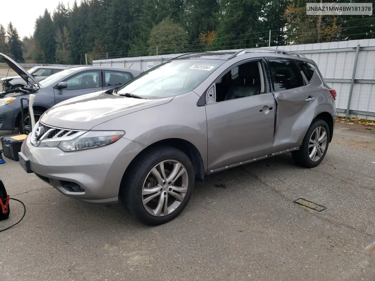 2011 Nissan Murano S VIN: JN8AZ1MW4BW181378 Lot: 78625594