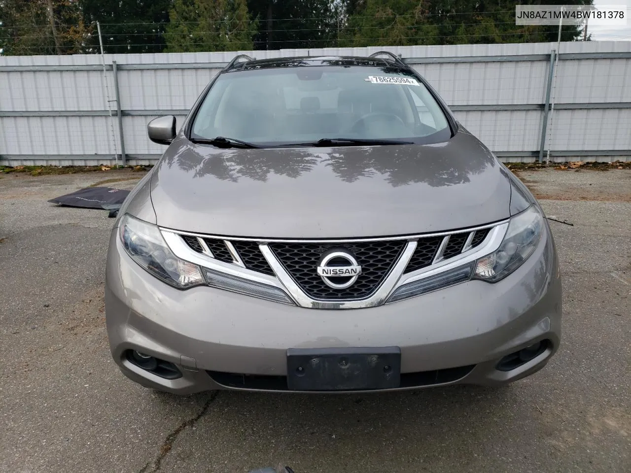 2011 Nissan Murano S VIN: JN8AZ1MW4BW181378 Lot: 78625594