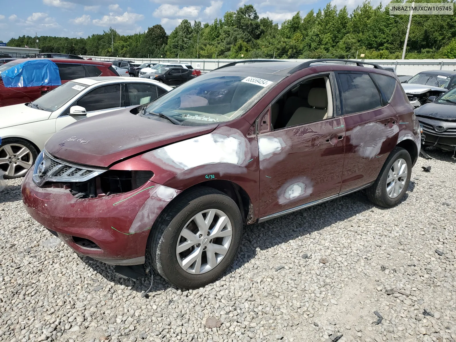 2012 Nissan Murano S VIN: JN8AZ1MUXCW105745 Lot: 65559454