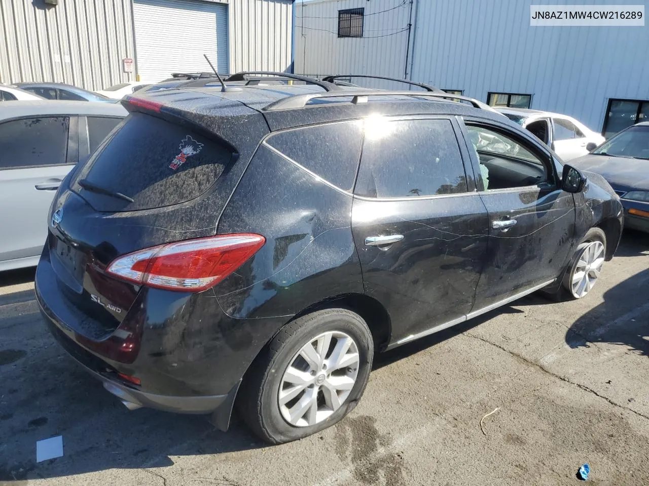 2012 Nissan Murano S VIN: JN8AZ1MW4CW216289 Lot: 67075694