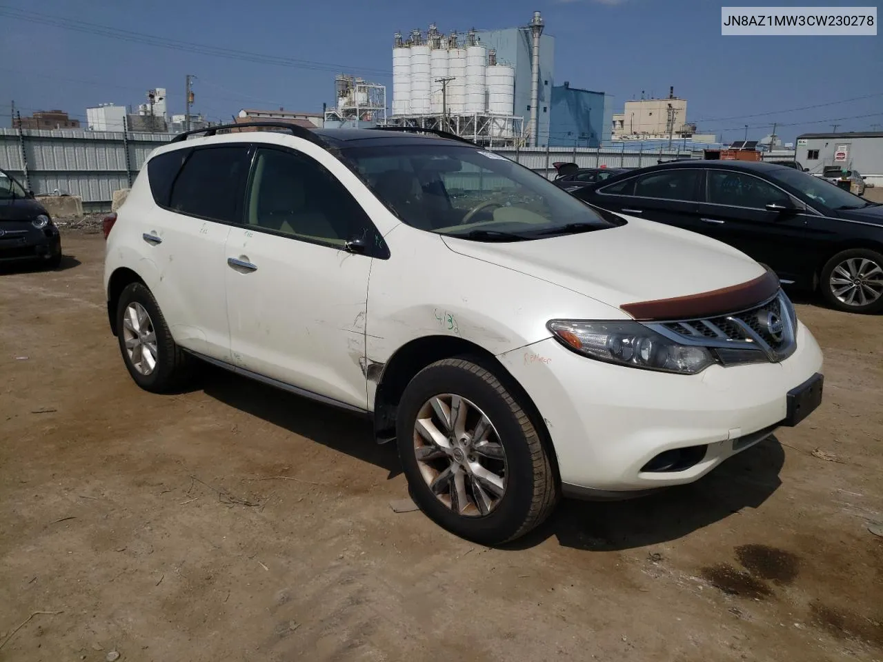 2012 Nissan Murano S VIN: JN8AZ1MW3CW230278 Lot: 67509724