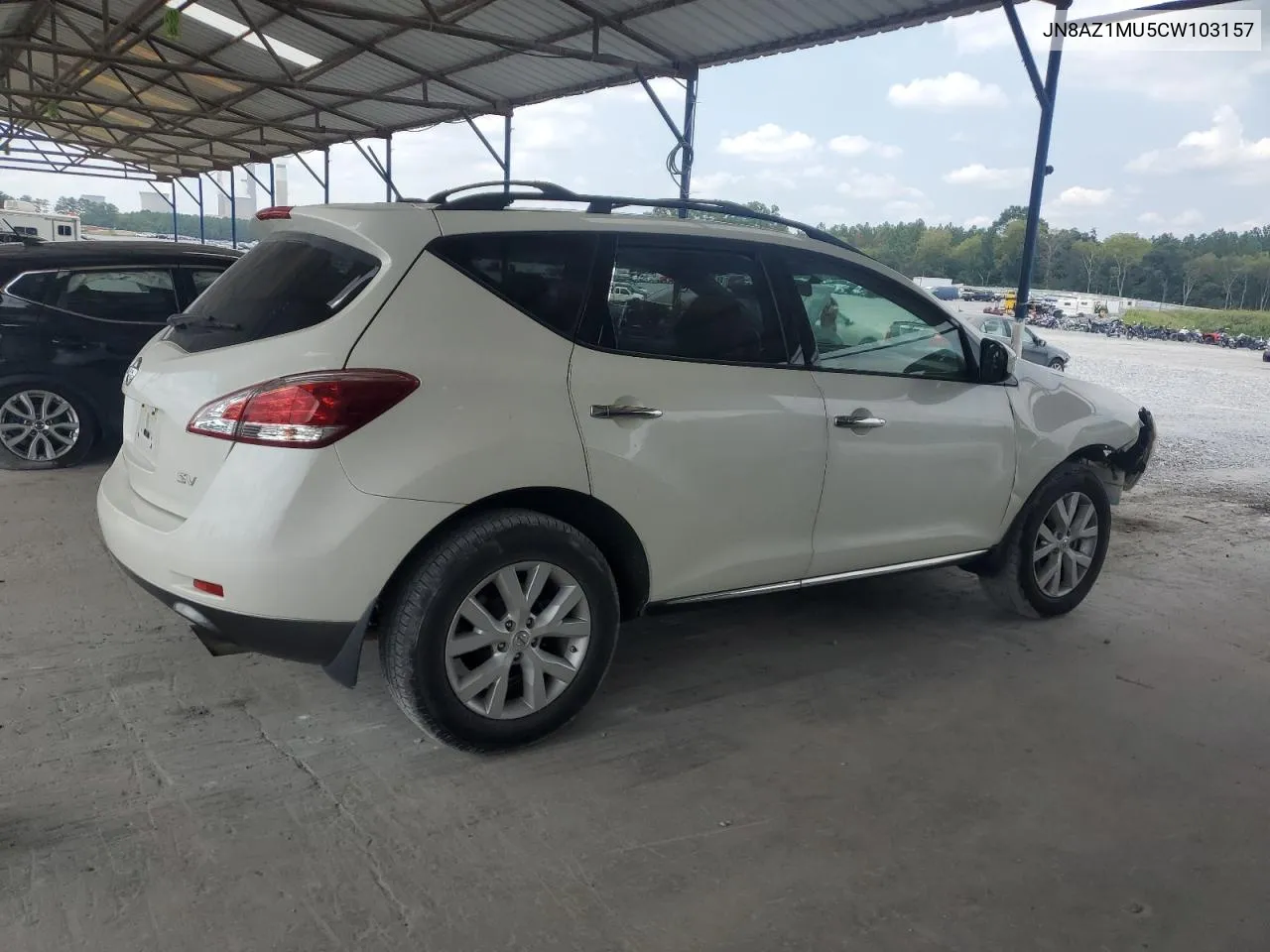 JN8AZ1MU5CW103157 2012 Nissan Murano S