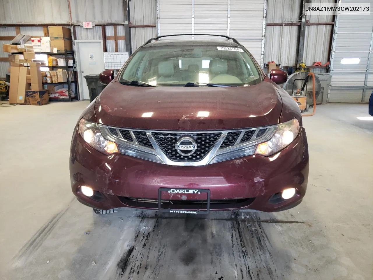 JN8AZ1MW3CW202173 2012 Nissan Murano S