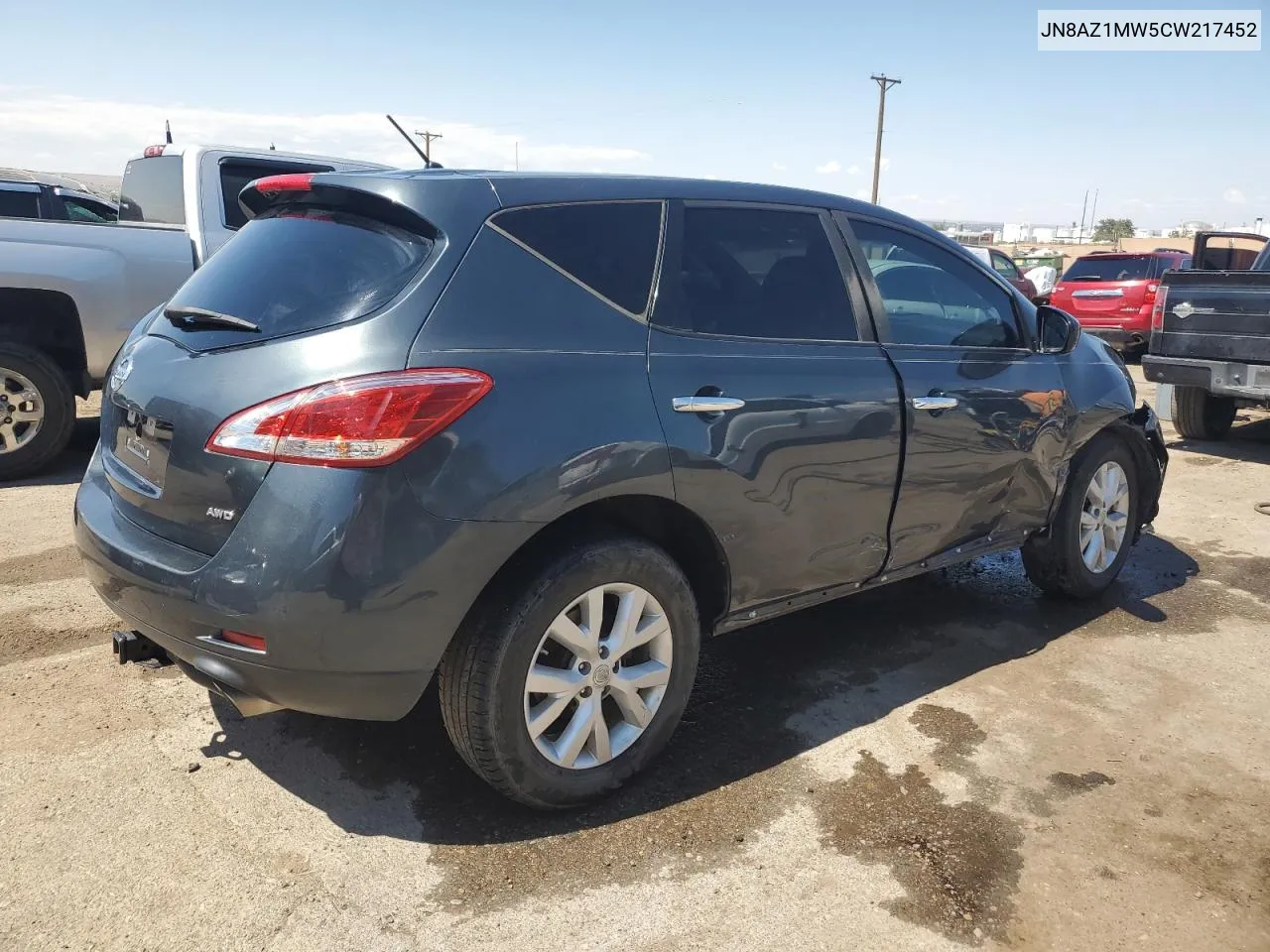 JN8AZ1MW5CW217452 2012 Nissan Murano S