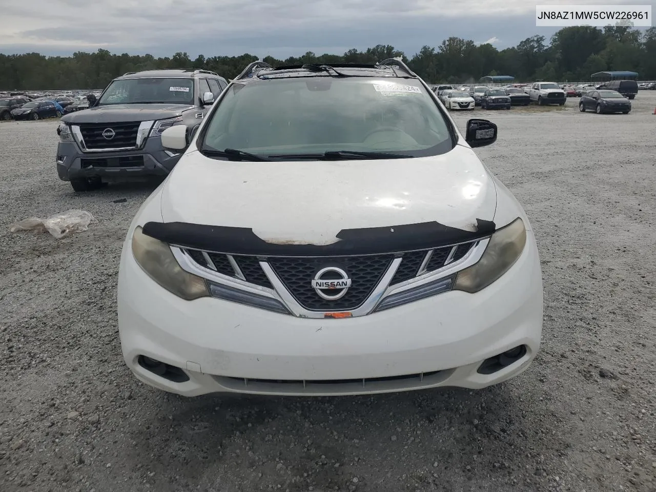 2012 Nissan Murano S VIN: JN8AZ1MW5CW226961 Lot: 71595424