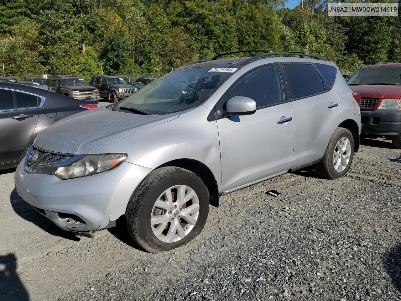 2012 Nissan Murano S VIN: JN8AZ1MW0CW214619 Lot: 74514164