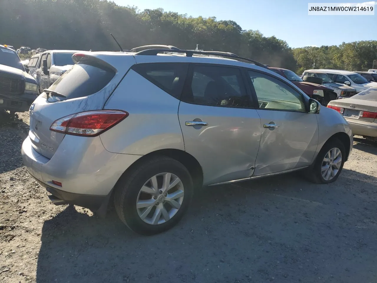 2012 Nissan Murano S VIN: JN8AZ1MW0CW214619 Lot: 74514164