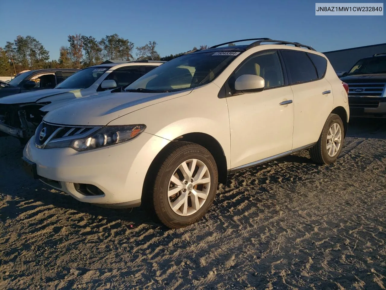 2012 Nissan Murano S VIN: JN8AZ1MW1CW232840 Lot: 75043364