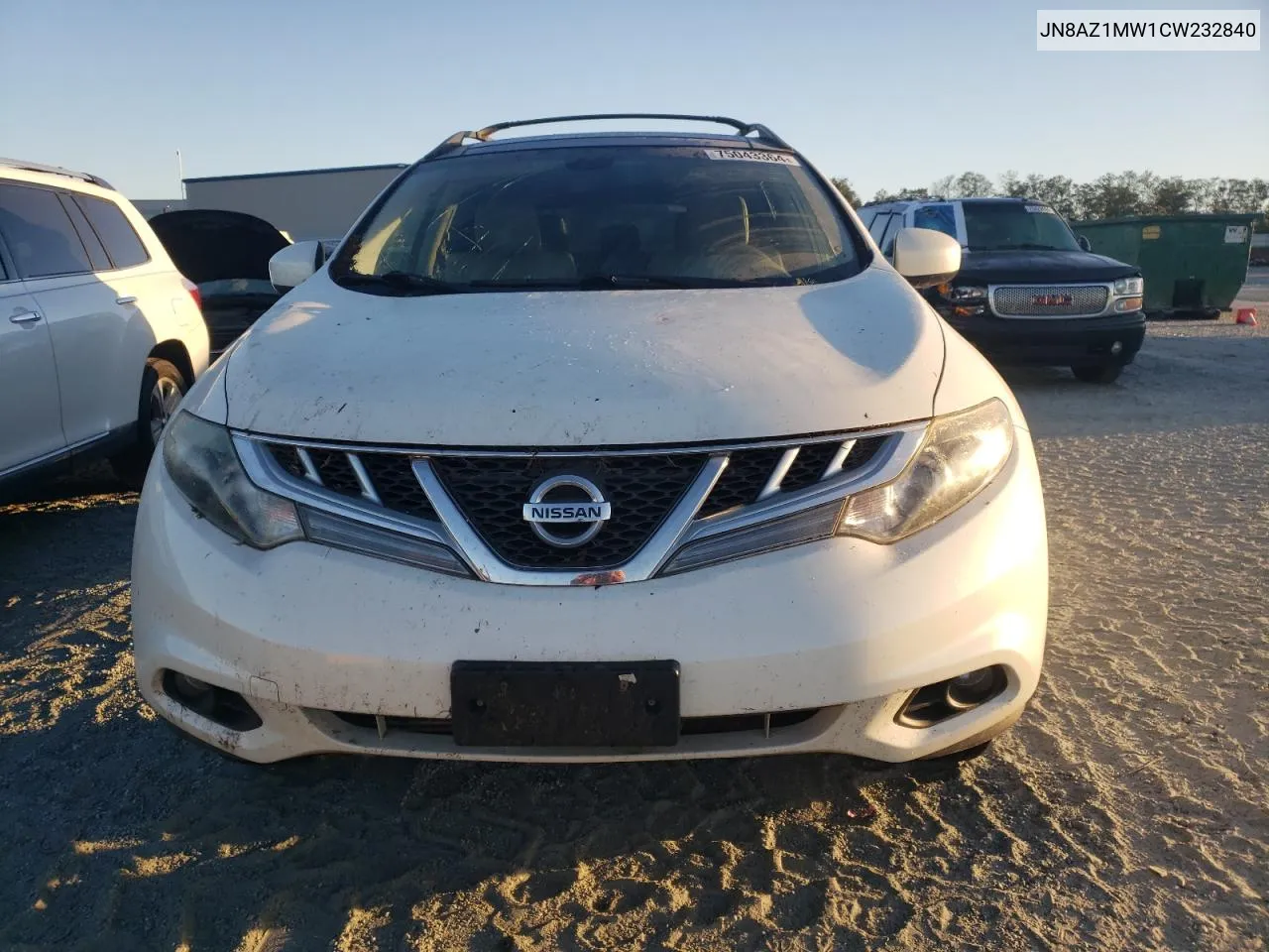 2012 Nissan Murano S VIN: JN8AZ1MW1CW232840 Lot: 75043364