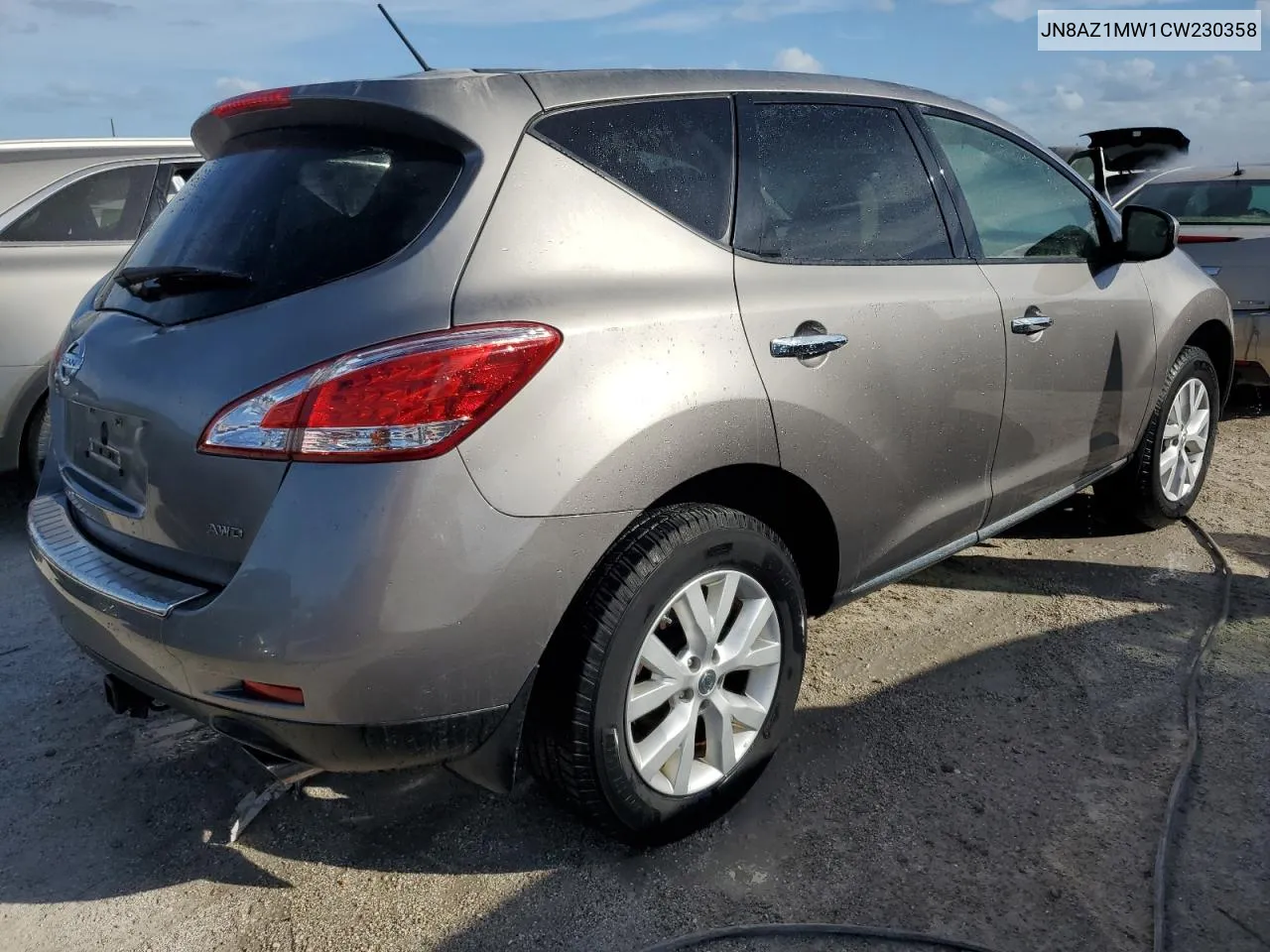 2012 Nissan Murano S VIN: JN8AZ1MW1CW230358 Lot: 75309184