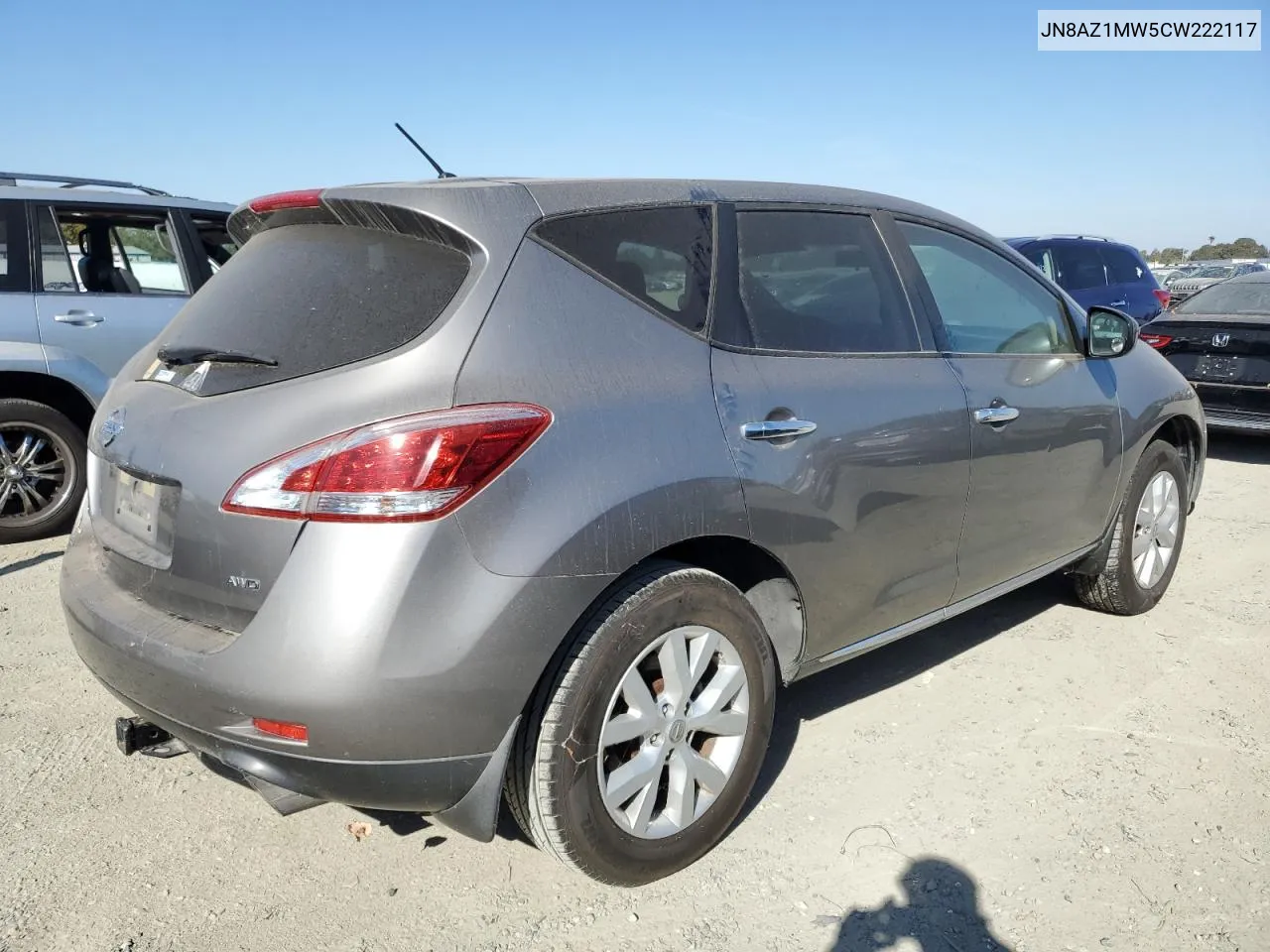 2012 Nissan Murano S VIN: JN8AZ1MW5CW222117 Lot: 76109764