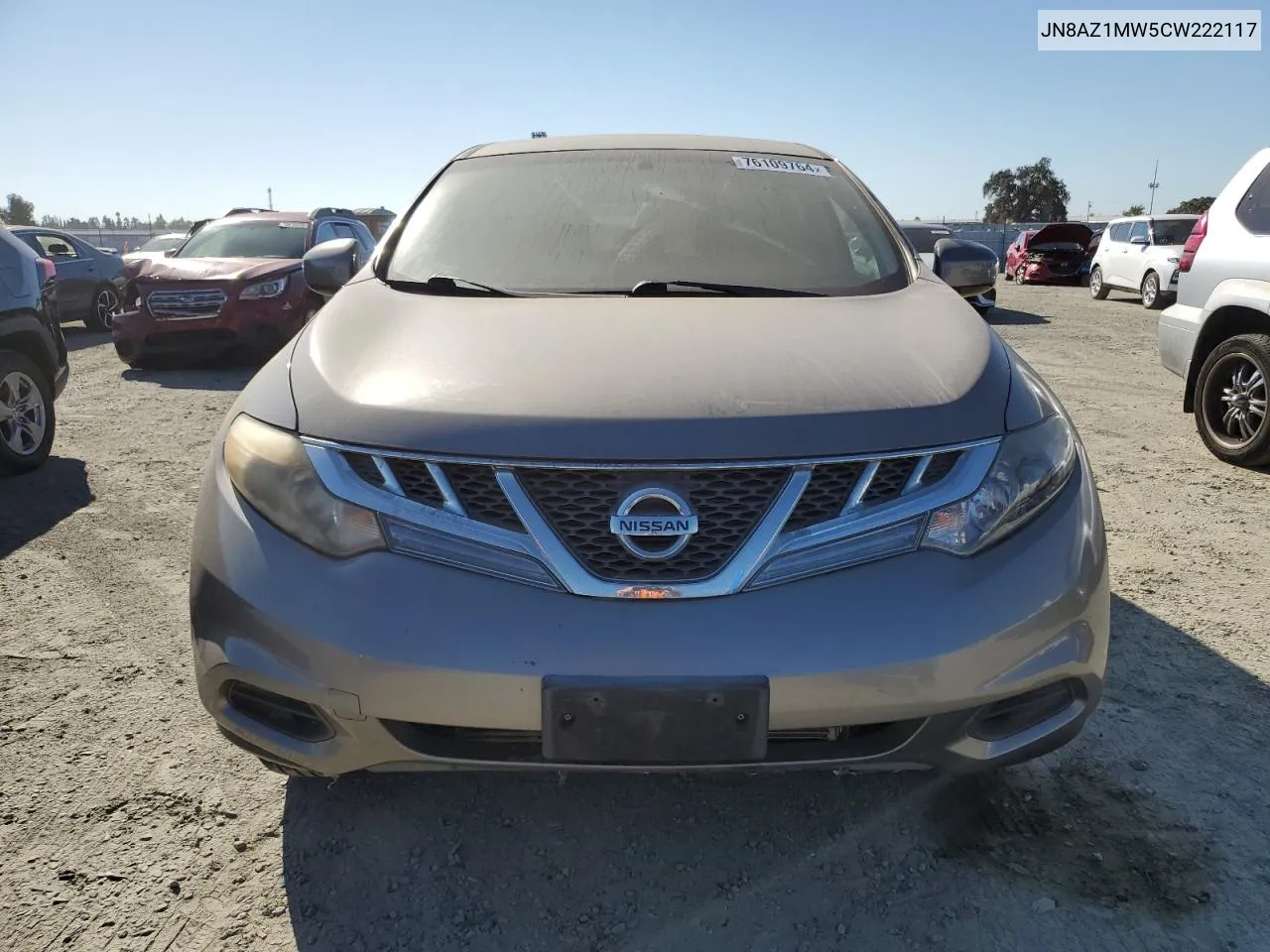 2012 Nissan Murano S VIN: JN8AZ1MW5CW222117 Lot: 76109764