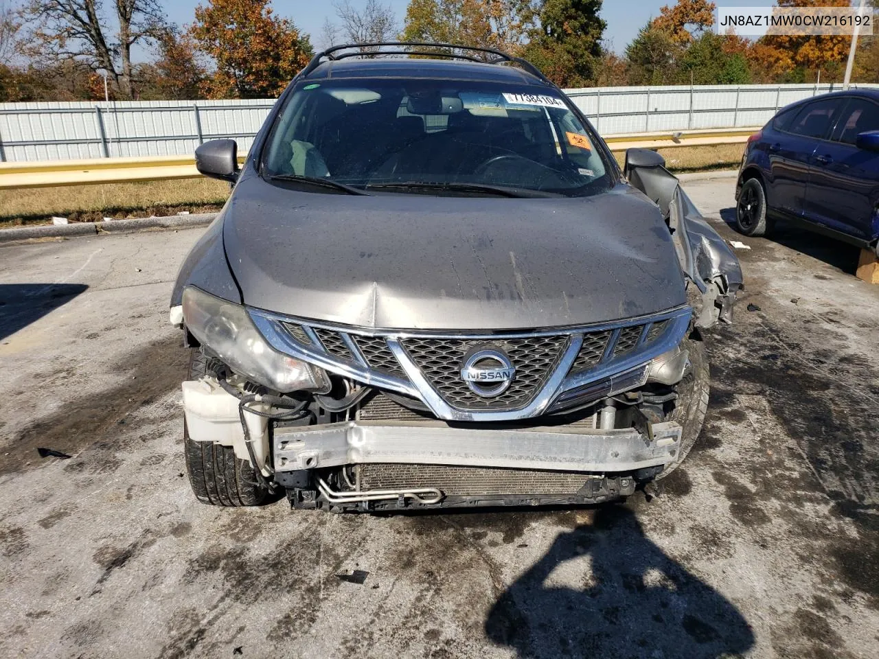 2012 Nissan Murano S VIN: JN8AZ1MW0CW216192 Lot: 77384104