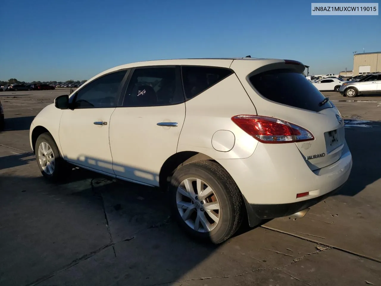 2012 Nissan Murano S VIN: JN8AZ1MUXCW119015 Lot: 79168334