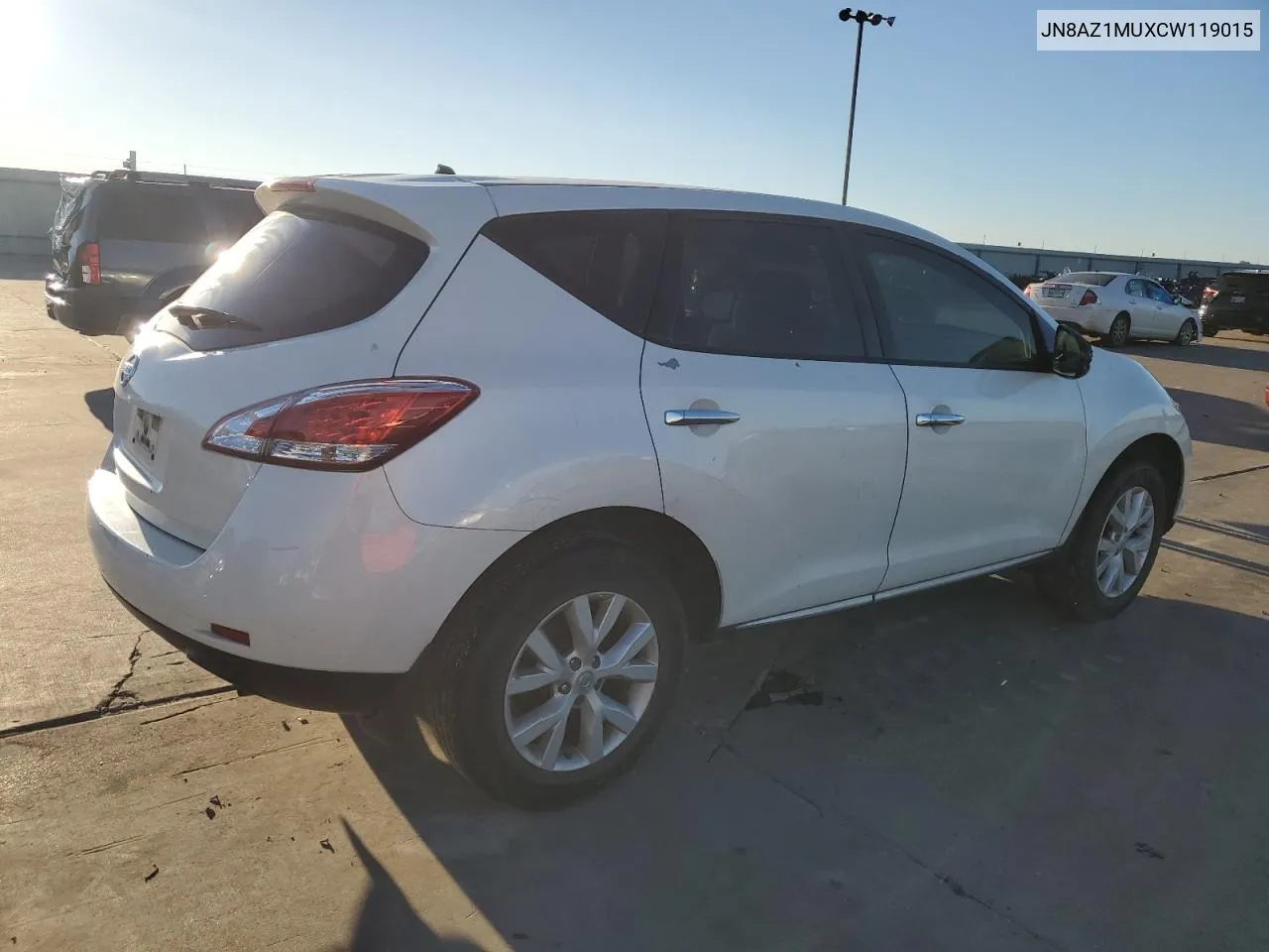 2012 Nissan Murano S VIN: JN8AZ1MUXCW119015 Lot: 79168334