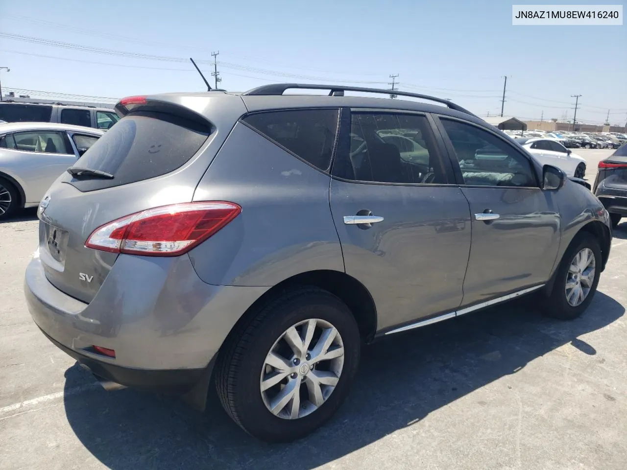 2014 Nissan Murano S VIN: JN8AZ1MU8EW416240 Lot: 65238514