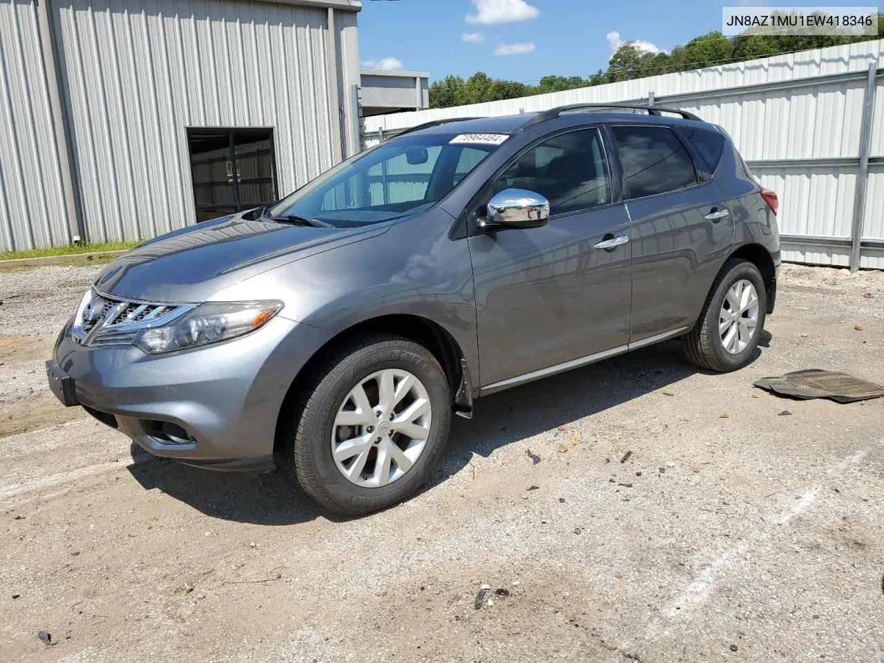 2014 Nissan Murano S VIN: JN8AZ1MU1EW418346 Lot: 70964464