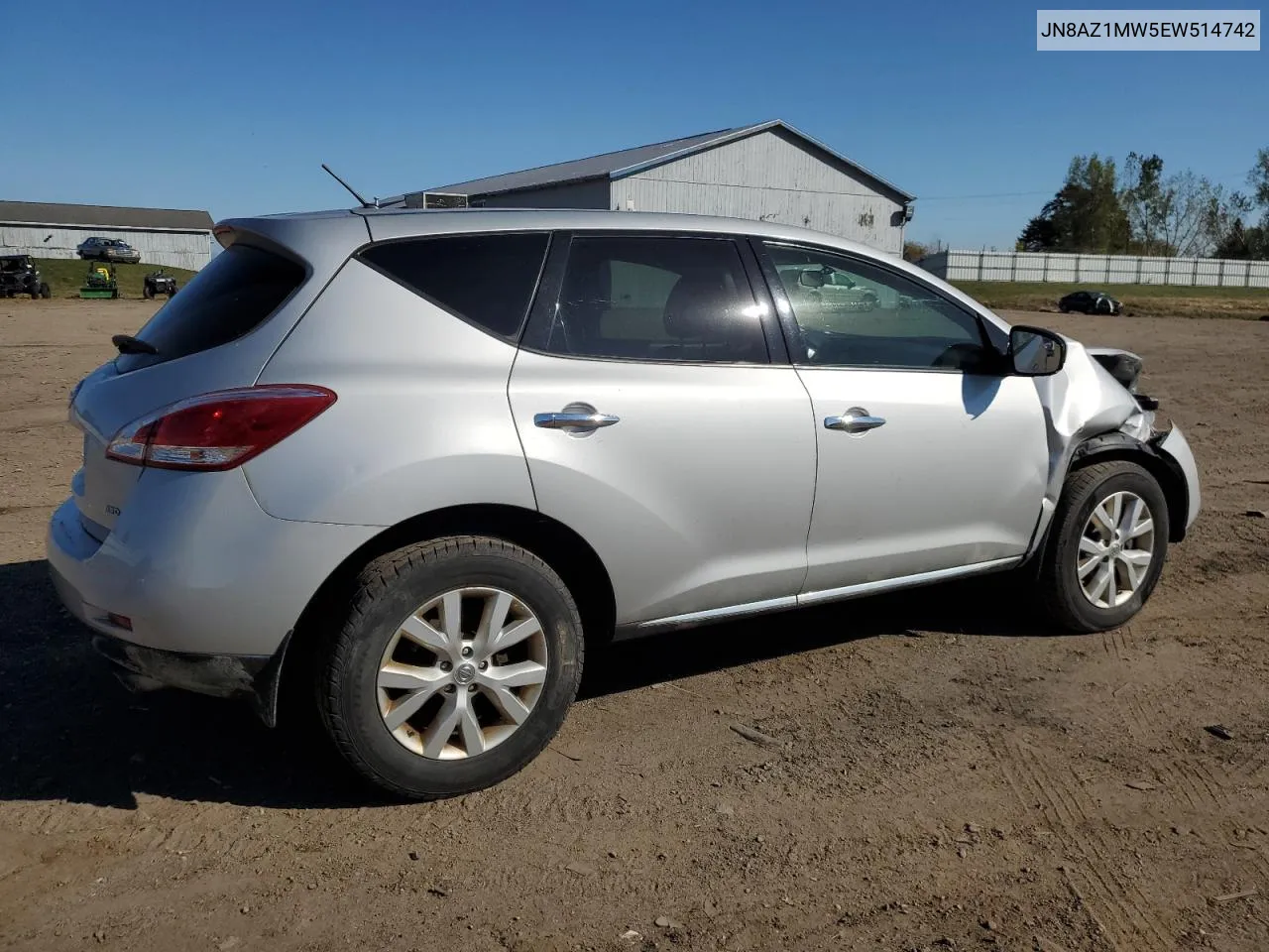 2014 Nissan Murano S VIN: JN8AZ1MW5EW514742 Lot: 72891194