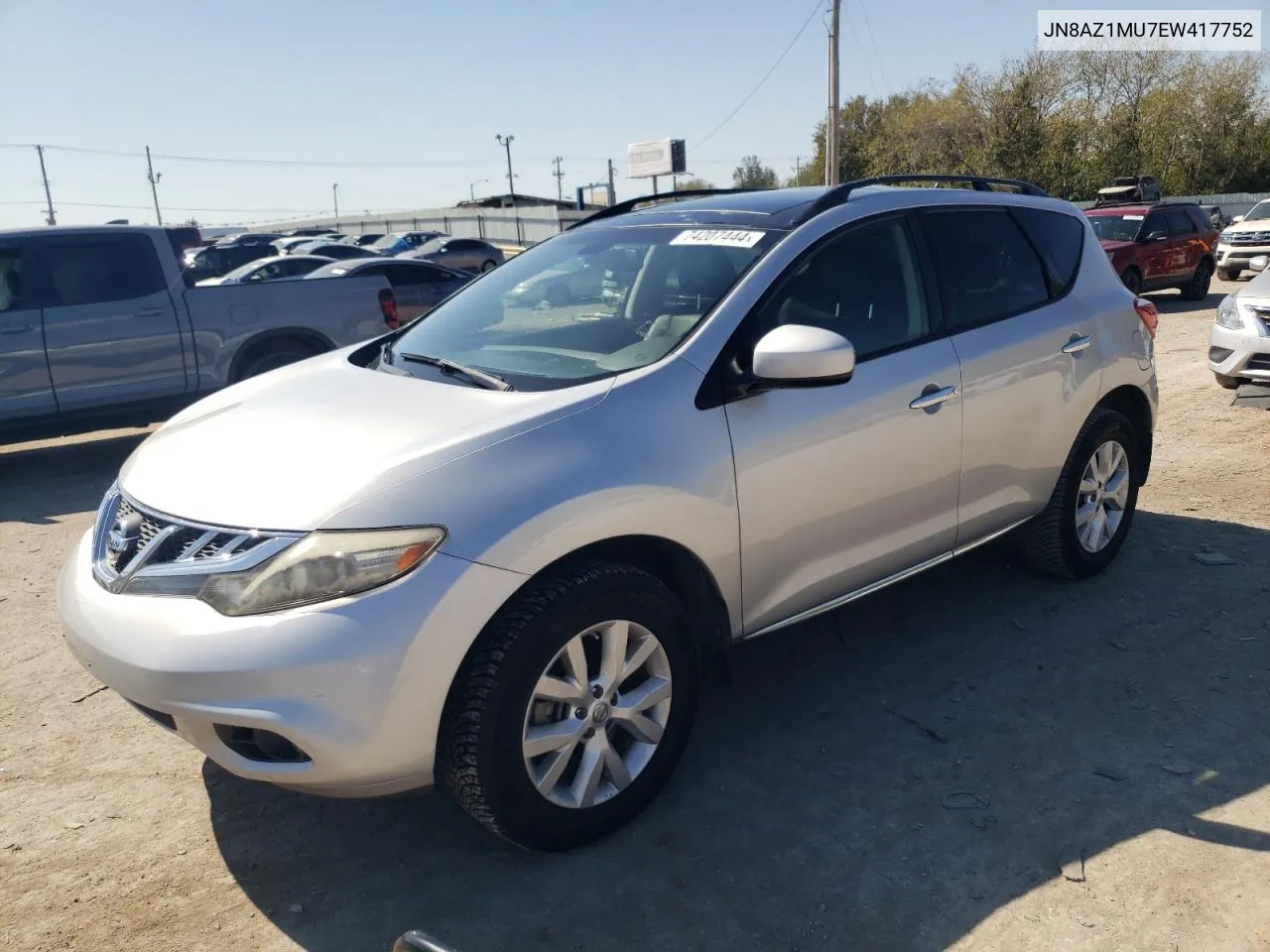 2014 Nissan Murano S VIN: JN8AZ1MU7EW417752 Lot: 74207444