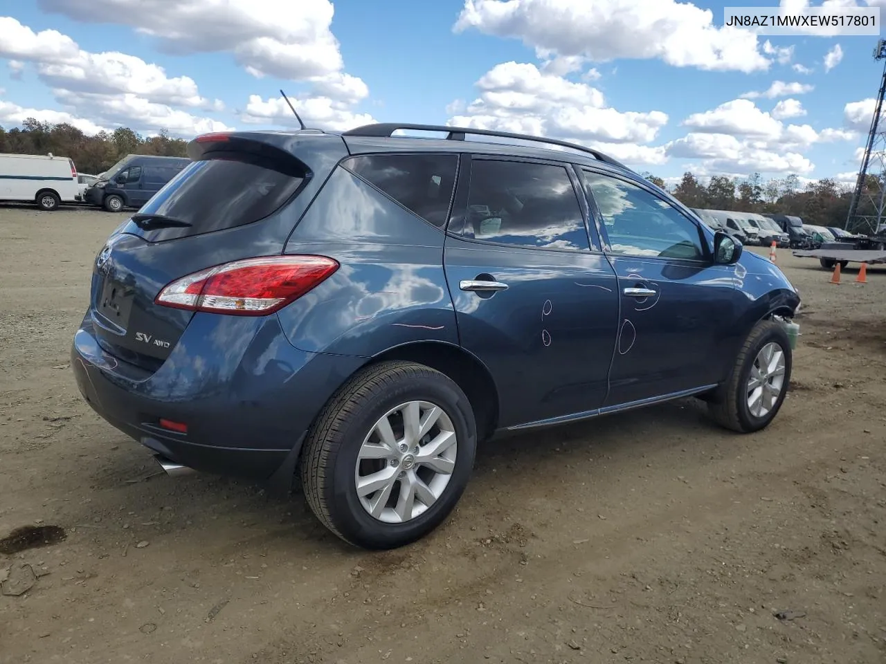 2014 Nissan Murano S VIN: JN8AZ1MWXEW517801 Lot: 75440894