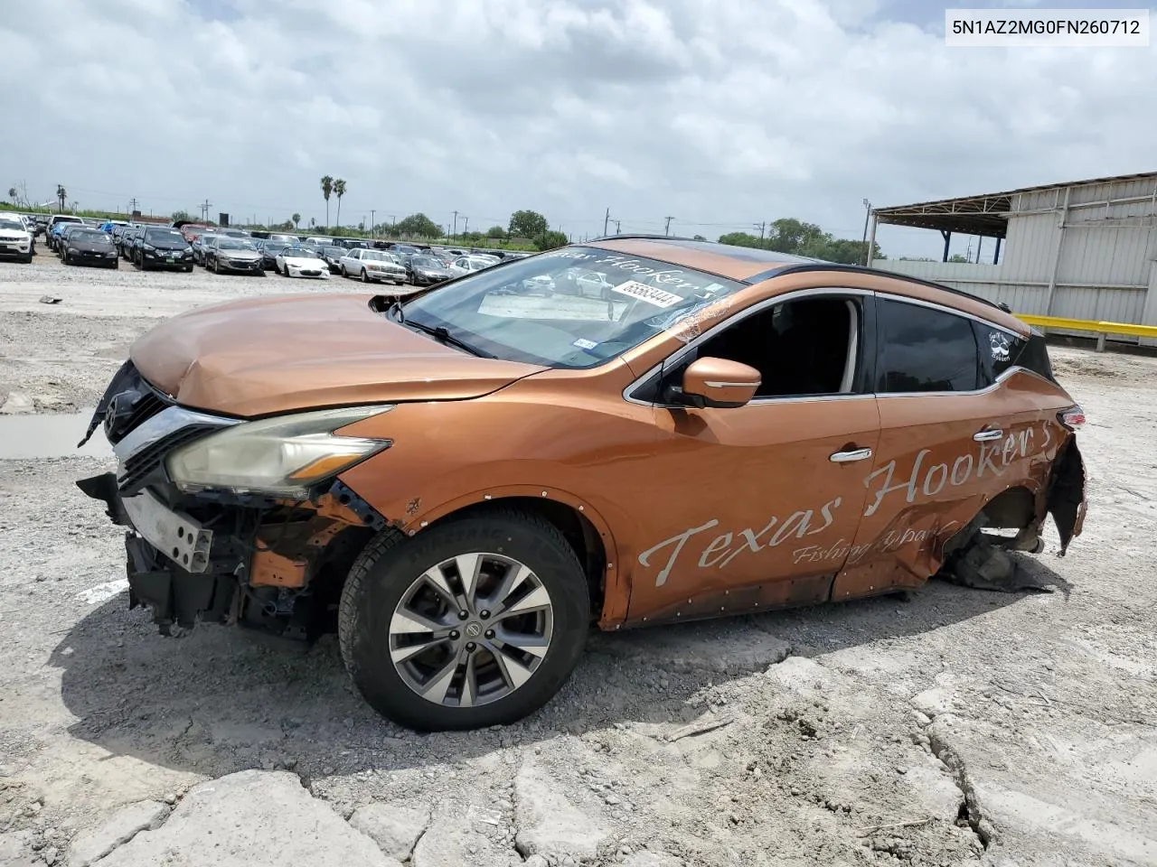 2015 Nissan Murano S VIN: 5N1AZ2MG0FN260712 Lot: 65563444