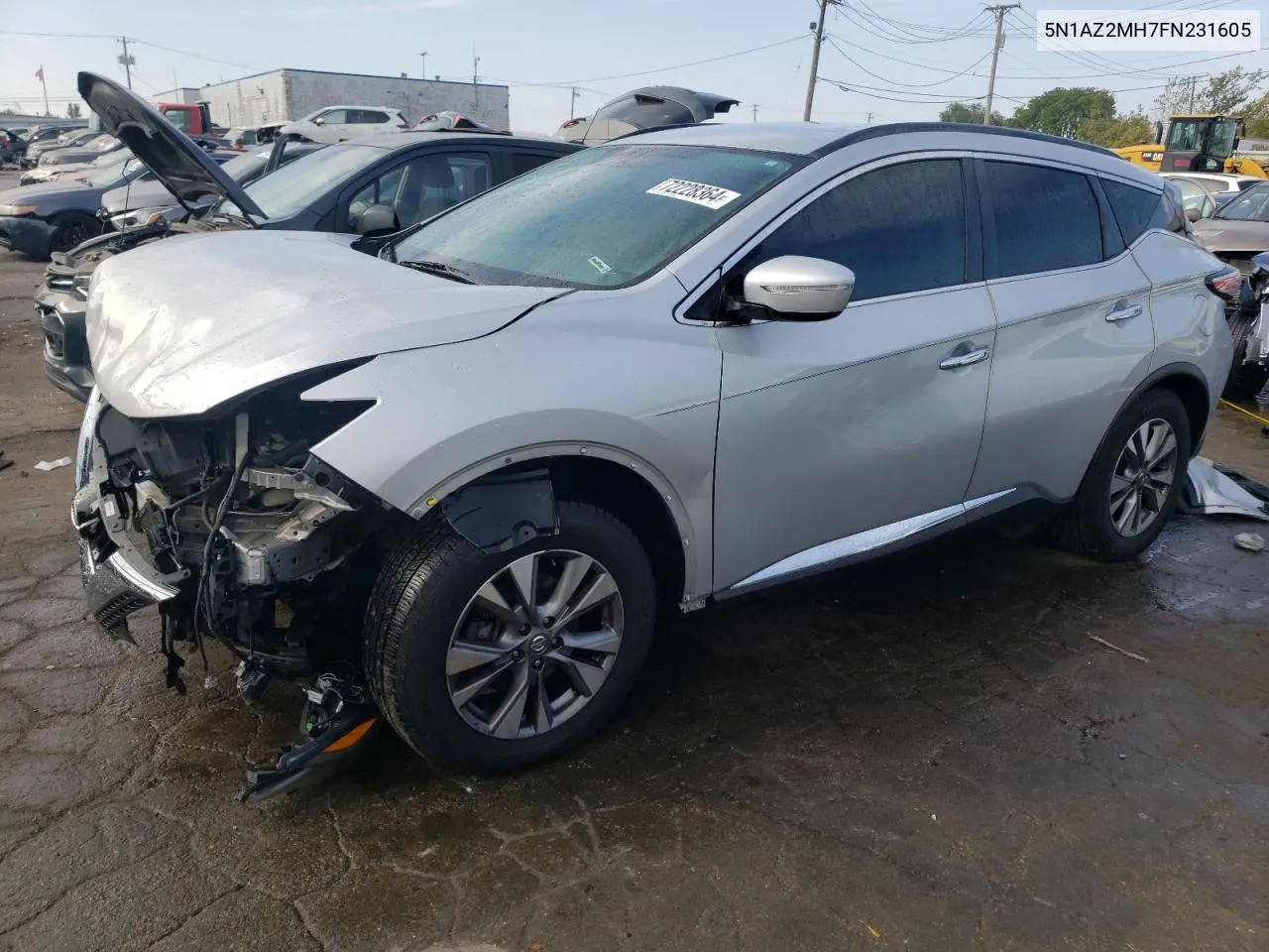 2015 Nissan Murano S VIN: 5N1AZ2MH7FN231605 Lot: 72228364