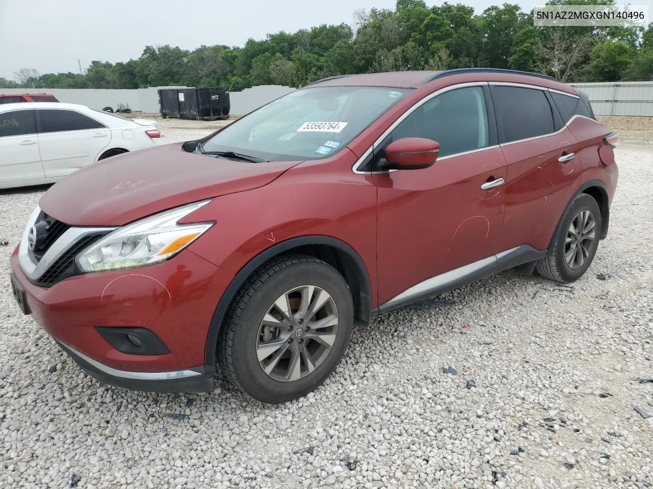 2016 Nissan Murano S VIN: 5N1AZ2MGXGN140496 Lot: 53593764