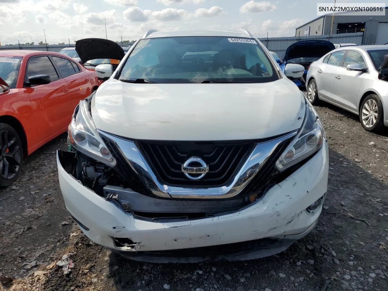 2016 Nissan Murano S VIN: 5N1AZ2MGXGN100516 Lot: 64255364