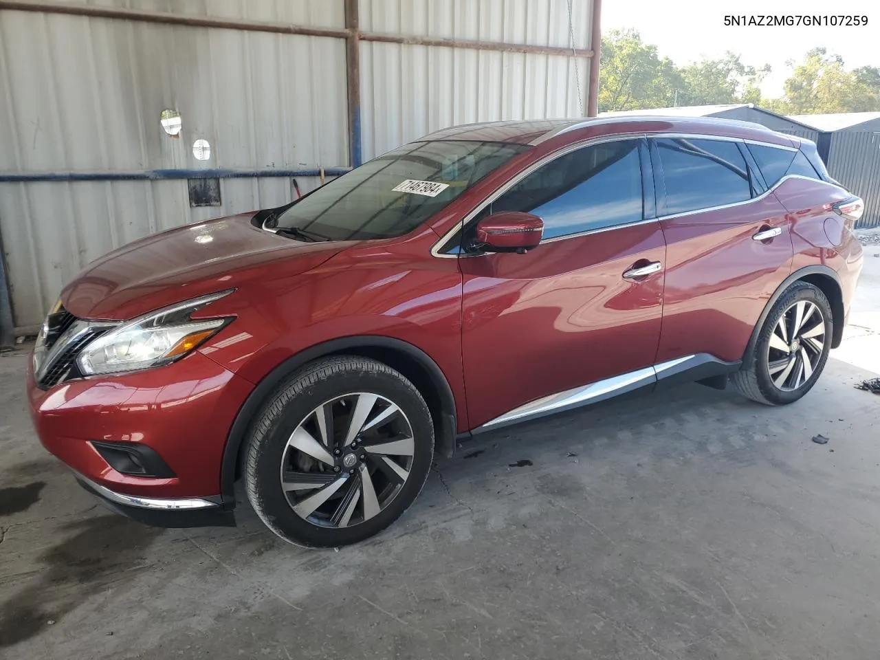 2016 Nissan Murano S VIN: 5N1AZ2MG7GN107259 Lot: 71467984