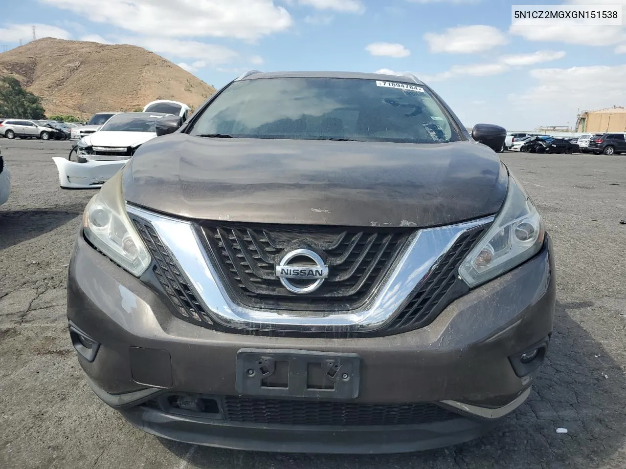 2016 Nissan Murano Sl Hev VIN: 5N1CZ2MGXGN151538 Lot: 71894784