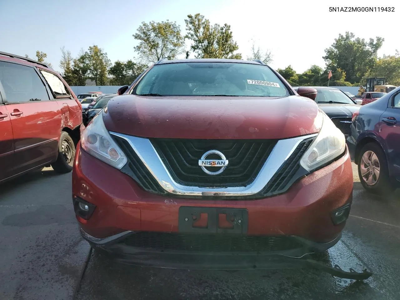 2016 Nissan Murano S VIN: 5N1AZ2MG0GN119432 Lot: 72000904