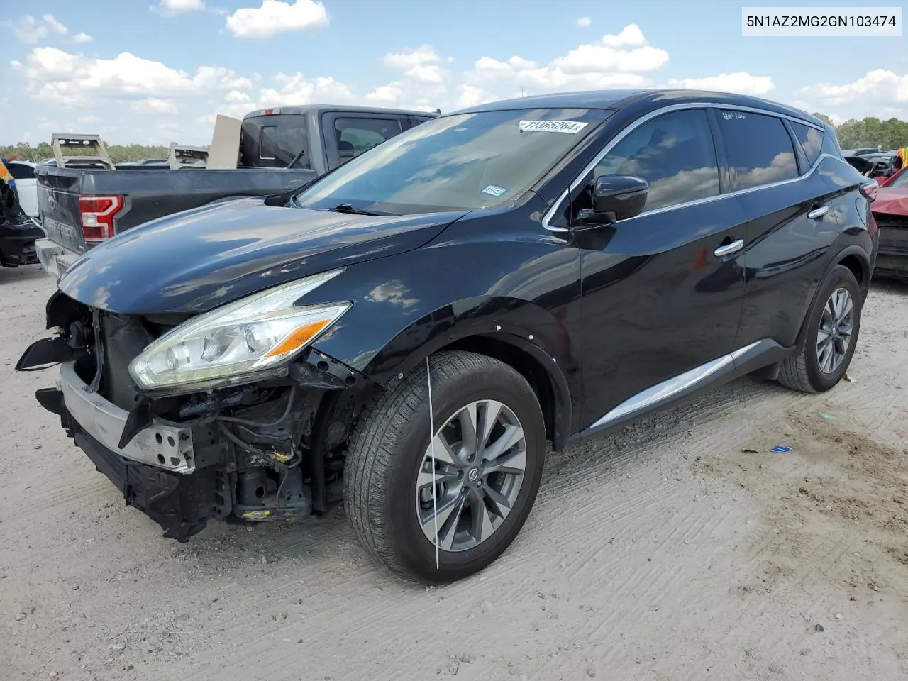 2016 Nissan Murano S VIN: 5N1AZ2MG2GN103474 Lot: 72365264