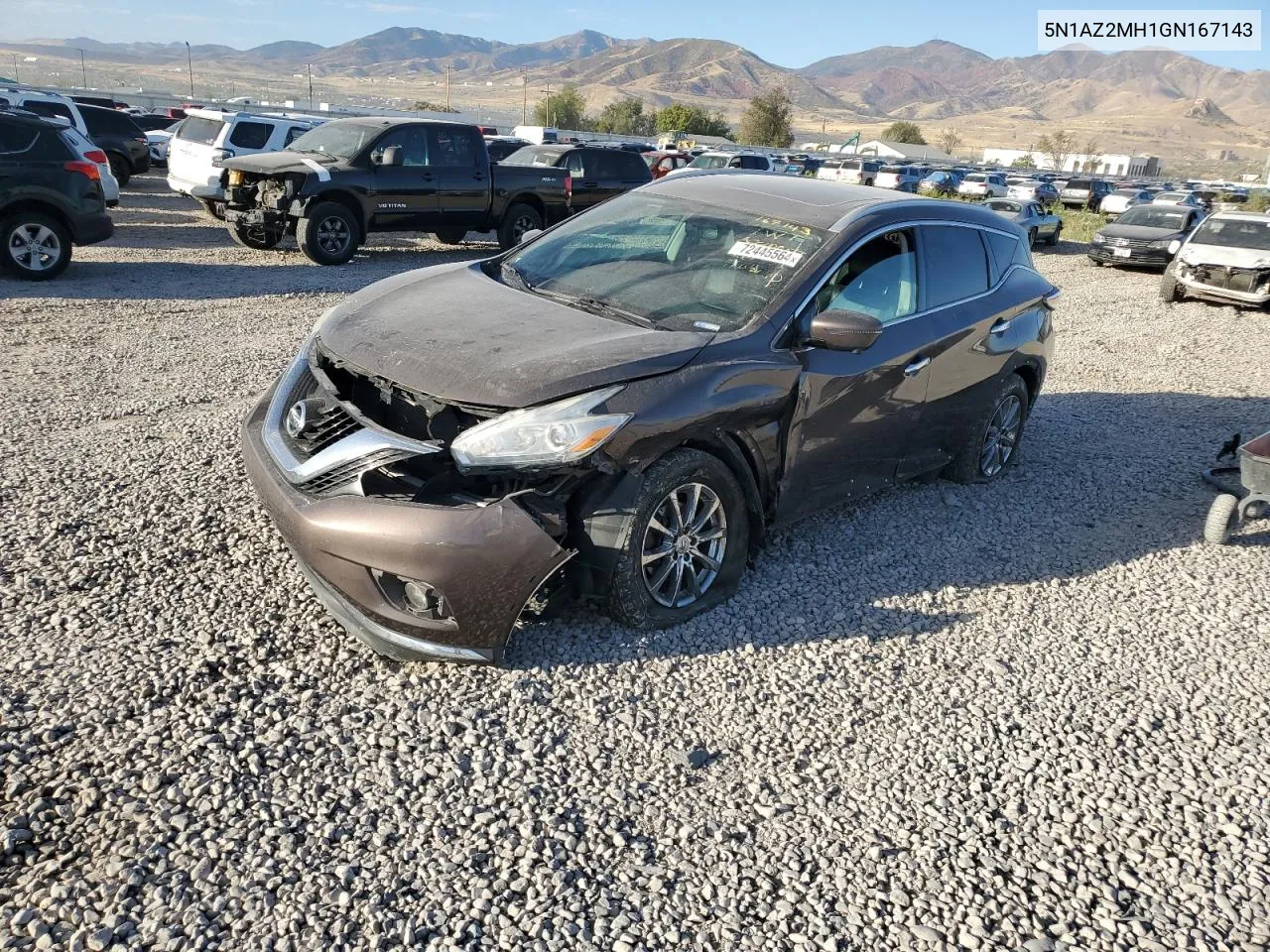 2016 Nissan Murano S VIN: 5N1AZ2MH1GN167143 Lot: 72445564