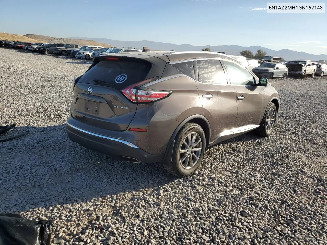 2016 Nissan Murano S VIN: 5N1AZ2MH1GN167143 Lot: 72445564