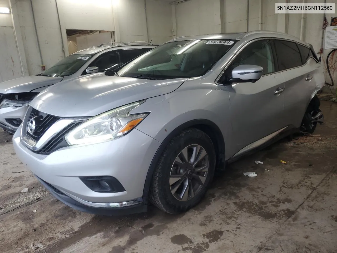 2016 Nissan Murano S VIN: 5N1AZ2MH6GN112560 Lot: 72698994