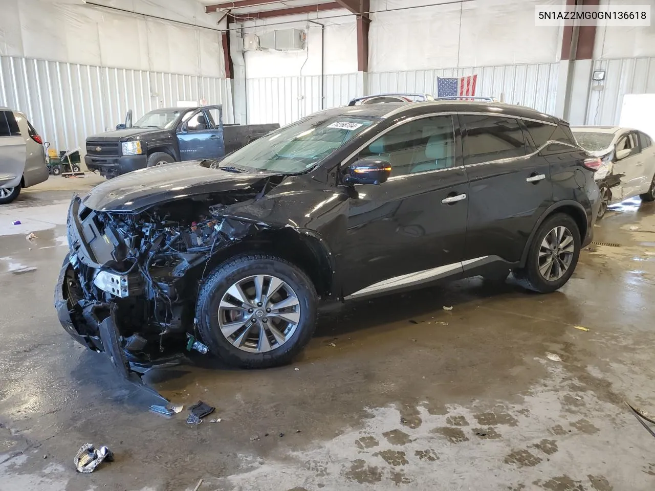 2016 Nissan Murano S VIN: 5N1AZ2MG0GN136618 Lot: 74266104