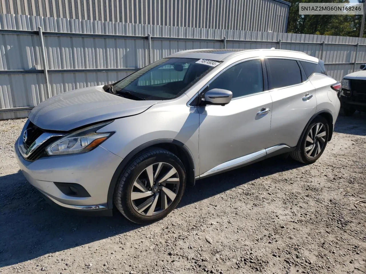 2016 Nissan Murano S VIN: 5N1AZ2MG6GN168246 Lot: 74974934