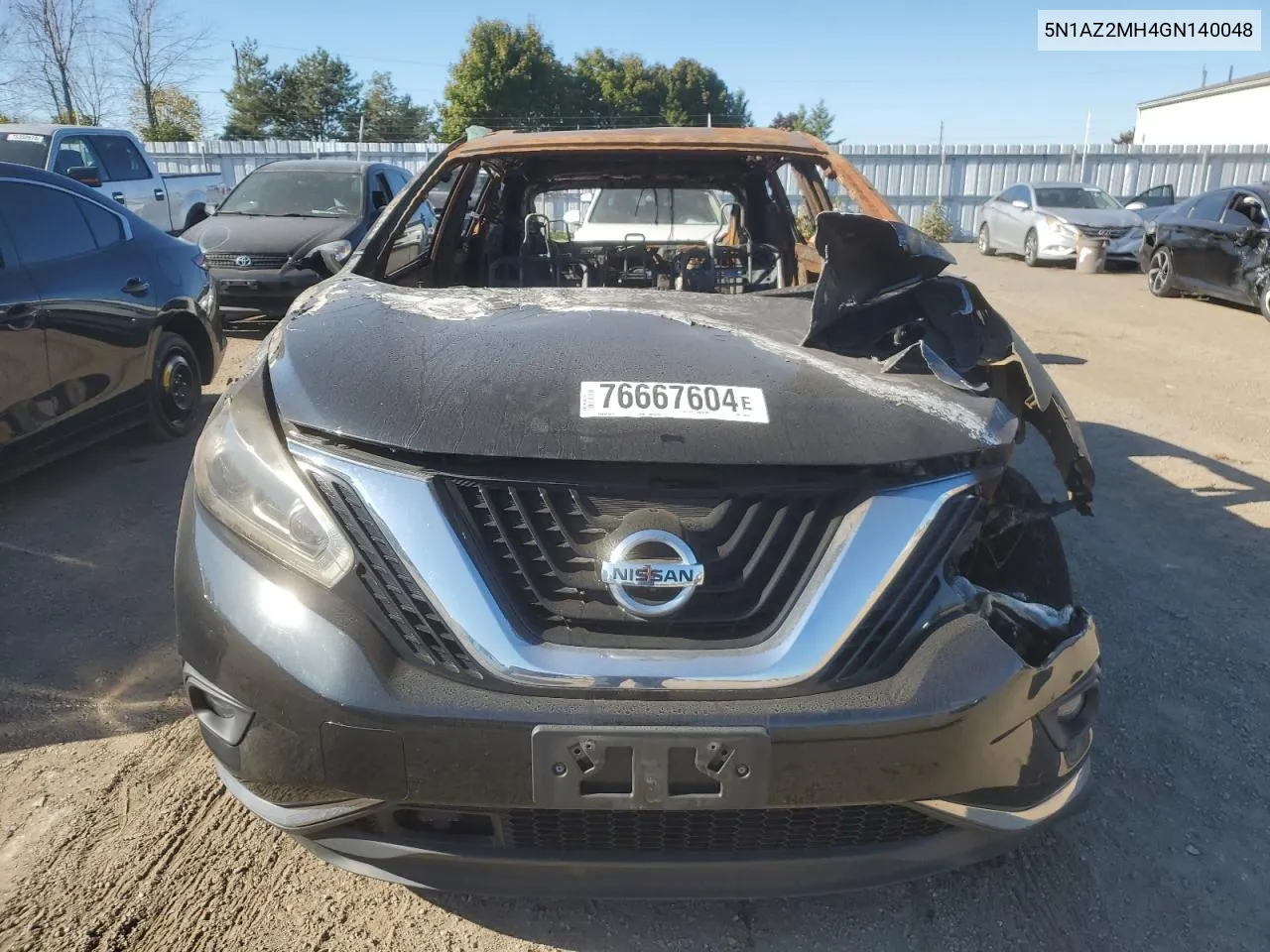 2016 Nissan Murano S VIN: 5N1AZ2MH4GN140048 Lot: 76667604