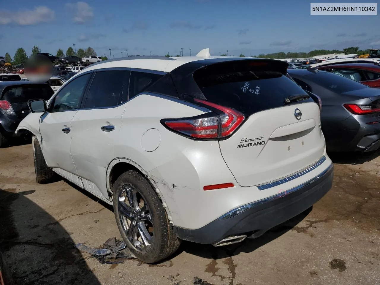 2017 Nissan Murano S VIN: 5N1AZ2MH6HN110342 Lot: 53528924